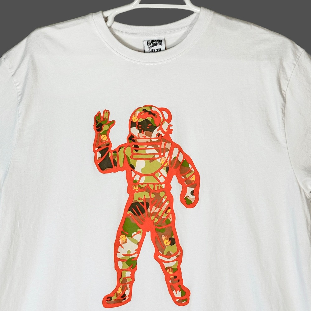Billionaire Boys Club BBC Astro Camo Graphic White T-Shirt Mens XXL Streetwear